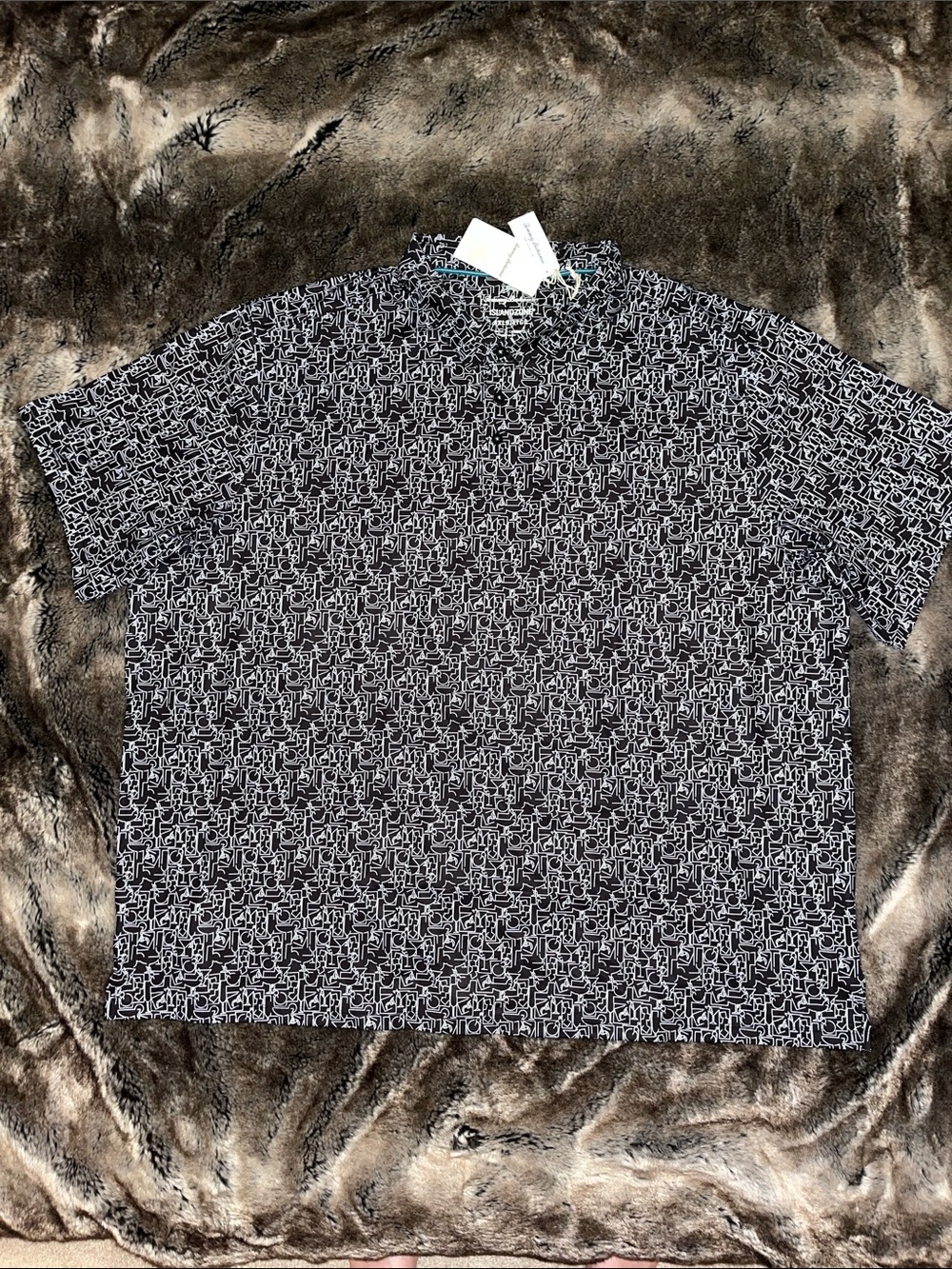 Tommy Bahama Golf Polo Men's 4XLB 4XL Big   Shirt Party Mixer  Black UPF 30 $130